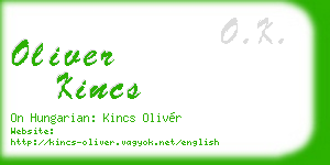 oliver kincs business card